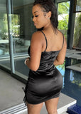Satin Strap Ruched Mini Club