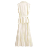 New Pleated Vest Dress 3897166-Outfit