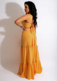 Sexy Sleeveless Crop Top Solid Slit Long DressTwo Piece