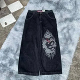 Y2K Big Boy Jeans Original Hip-Hop Embroidered Loose Jeans Street High-Outfit