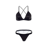 Summer Sexy Ultra-thin Bra Set French Silk Bralette Unlined 3/4 Cup Women Underwear Simple Comfortable Push Up