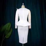Designer Cut Piece Splicing Dress Nail Beaded High-Rise Thin Dress Dress Dress Dress