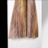 New Tie-Dye Printed Neckline Pleated Dress 3666096-Outfit