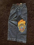 Baggy Jeans Y2K Original Hip-Hop Vintage Pattern Jeans Street Men Rest-Outfit