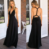 Style Multi-Wear Multi-Rope Cross-Back Sexy Bandage Dress Long Dress-Outfit