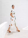 Women's New Printed Dress Elegant T-Shirt With Flip-Flops