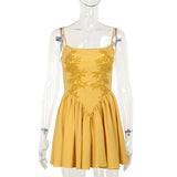 Summer 2024 New Hip Skirt Fashionable Style Lace Features Suspender Fluffy Dress Women-Outfit