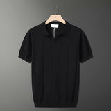 Fashion Knitted T-Shirt Men's Summer Niche Breathable Short-Sleeved POLO Shirt Korean Version Of Loose Half-Sleeved
