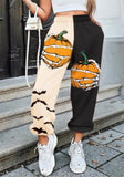 Contrast Color Pumpkin Print Halloween