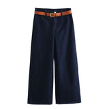 New Autumn Jeans With High Waist, Wide Legs And Ankles 1889171-Outfit