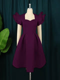 Lotus Leaf Side A Swing Dress Show Skinny Belly Large Size Party Dress Princess Dress