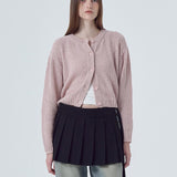 New Knitwear Women's Long-Sleeved Round-Neck Button Solid Color Sweater Knitted Cardigan Top