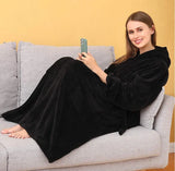 TV Blanket Sleeve Long Sweatshirt Hoodie Hooded Oversize Hoodie Ladies Pullover Fannel Sweat Plaid Warm Fleece Robe