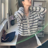 Spring New Color Sweater Coat Women's Korean Style Retro Lazy Soft Waxy Loose Short Knitted Cardigan-Outfit