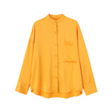 New Pocket Pendent Loose Shirt Elastic Waist Pant Suit-Outfit
