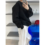 Thickened Wine Red Sweatshirt Women's Korean Loose Long Sleeve Pullover Top Stand /