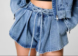 Work Style Denim Jacket Women's High-Rise Loose Thin Short Suit