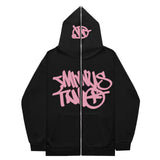 New High Street Hip-Hop National Tide Printing Zipper Clothing Fashion Fashion Couple