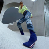 Casual Patchwork Irregular Jeans High Waist Streetwear Denim Pants Female 2021 Autumn Fashion New