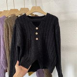 Spring And Autumn New Red Twist Sweater Female Designer Neck V-Neck Long-Sleeved Sweater Pullover-Outfit