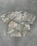 Short-Sleeved Retro Loose Leaf Print Polo Shirt Loose Street