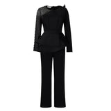 New Long-Sleeved Temperament Mesh Splicing Nail Beads Thin Banquet Large-Size