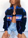 Contrast Color Print Zipper Sports