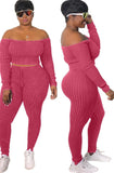 Sexy Off Shoulder Knit Top And Leggings 2 Piece