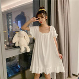 Women Fashion Pure Summer Sweet Soft Short Sleeve Mini Sleepshirts Chic Nighty for Ladies Princess Soft New