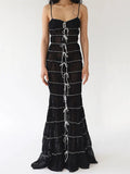 2023 Sexy Women Sleeveless Casual Sling Dress Spaghetti Strap See Through Tie-up Long Dresses Sexy Y2K Party Vestidos-Outfit