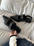 Small Fragrant Feng Tip Mary Jane Shoes Women 2025 Spring With Skirts Small Leather Shoes Retro Coarse Heel Single Shoes