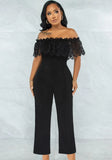 Modest Off-the-shoulder Sleeveless Solid Hollow Out Ankle Length Regular