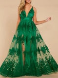 2022 Summer Elegant Women Long Party Dress Embroidery Sexy Backless Maxi Tulle