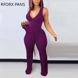 Women Elegant Solid Sleeveless Sexy Cami Crop Tops Shirring V Neck Long Pants Straight Pants Sets-Outfit