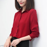 Chiffon Shirts Womens Tops And Blouse 2021 New Casual Multi Color Womenswear Plus Size Long Sleeve Blouses Clothing