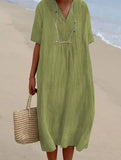And Summer 2025 New Women's Clothing Hot Selling Explosive Casual Thin Dress Solid