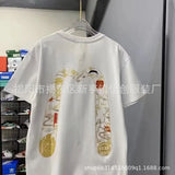 M Printing Summer 2024 New Y2K Harajuku T-Shirt Loose Shirt Short-Sleeved Couple-Outfit