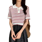 T-Shirts For Summer POLO Shirts 2025 New Thin Ice Silk Knitted Loose Short-Sleeved Thin