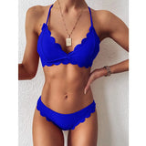 Sexy Bikini Women Swimsuit Cut Flower Bikini Set Push Up Swimwear Female Bikini Set Solid Bathing Suits Beach Wear