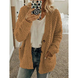 Wish 2025 Autumn And Winter Explosion Women's Fashion Casual Sweater Coat Size