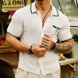 Men's New Summer Men's Knits Business Casual Pocket Polo Shirts