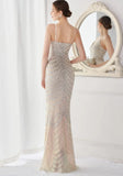 Shining Sequins V Neck Strapless Slim Formal Cocktail Party