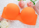 Nude Wedding Dress Invisible Bra Blade Strapless Tape Bras Sexy push up 3 breasted Candy colors