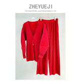 Folded HP Series 2025 Miyake Spring And Autumn Folded Women's Loose Folding Set Top Straight