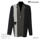 New Three-Color Splicing Colliding Color Loose Version Of The Supercool Casual Suit Jacket Female