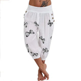 Pants Women High Waist Harem Pants Lightweight Streetwear Female Pocket Baggy Capri Jogger Trousers Bottoms with