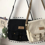 Canvas Women's Bag Shoulder Korean Students Fashion Harajuku Windsuit Casual Ladies Crossbody Female Messenger Bags For
