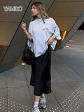 Grey O-Neck Half Sleeve Spring Autumn T-Shirts For Women Loose Casual Fashion Tee Shirt Streetwear Pullover Tops Female-Outfit