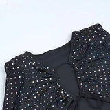 Dazzling Sequined Dress 2023 Fall New Sexy Hollowed-Out Strap Slim Dress-Outfit