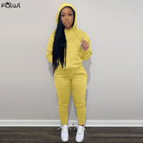 Streetwear 2 Two Piece Sets Womens Winter Outifits 2021 Sweatsuits For Women Long Sleeve Top Pants Skinny Matching
